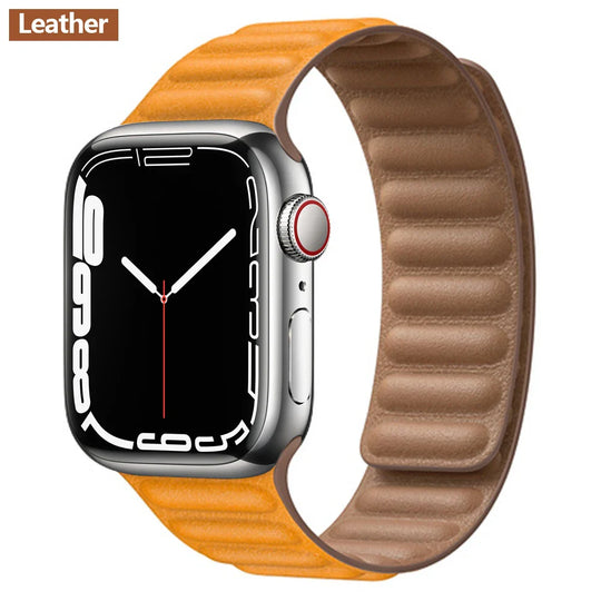 Apple Watch Leather Band - Premium Magnetic Loop Strap