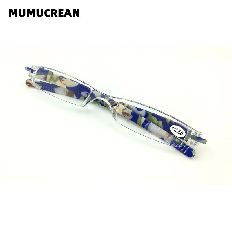 New Mini Folding Reading Glasses Women Men +1.0 To 4.0 Portable Container Presbyopia Pen Glasses With Box
