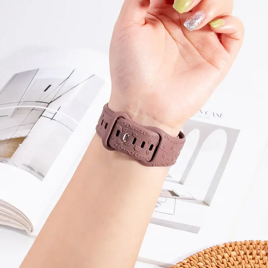 Apple Watch Silicone Band - Floral Engraved - Stylish Design