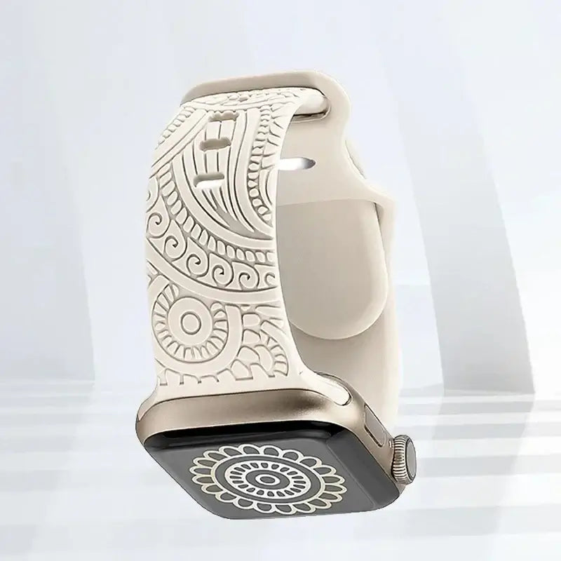 Apple Watch Silicone Strap - Stylish, Engraved Design