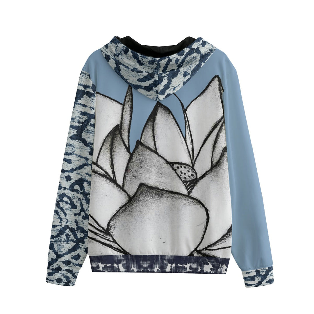 Shibori Heart Limited Edition Cotton Unisex Zip Hoodie