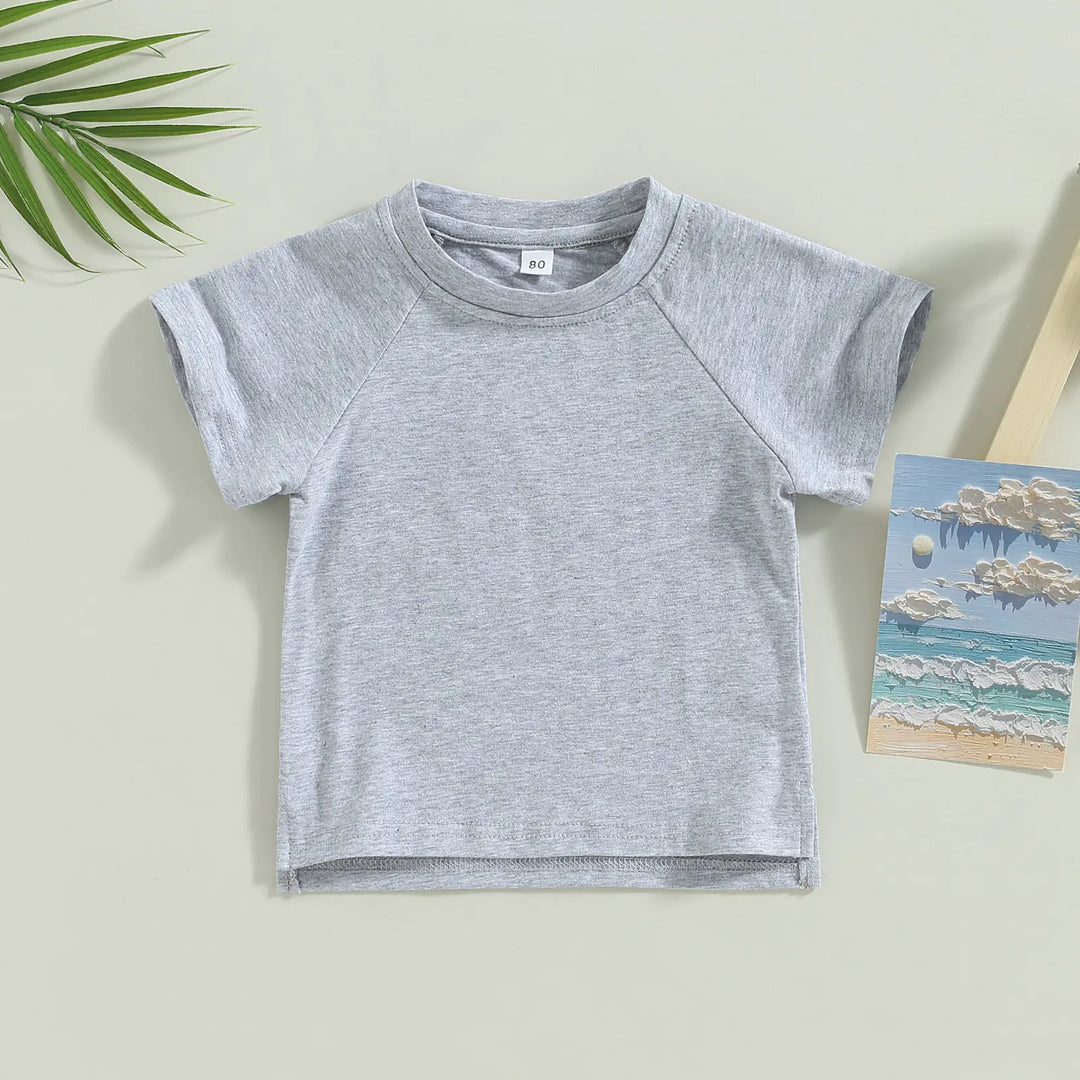 Toddler Kids Baby Girls Boys Summer Casual Tops - # BOAA11510016