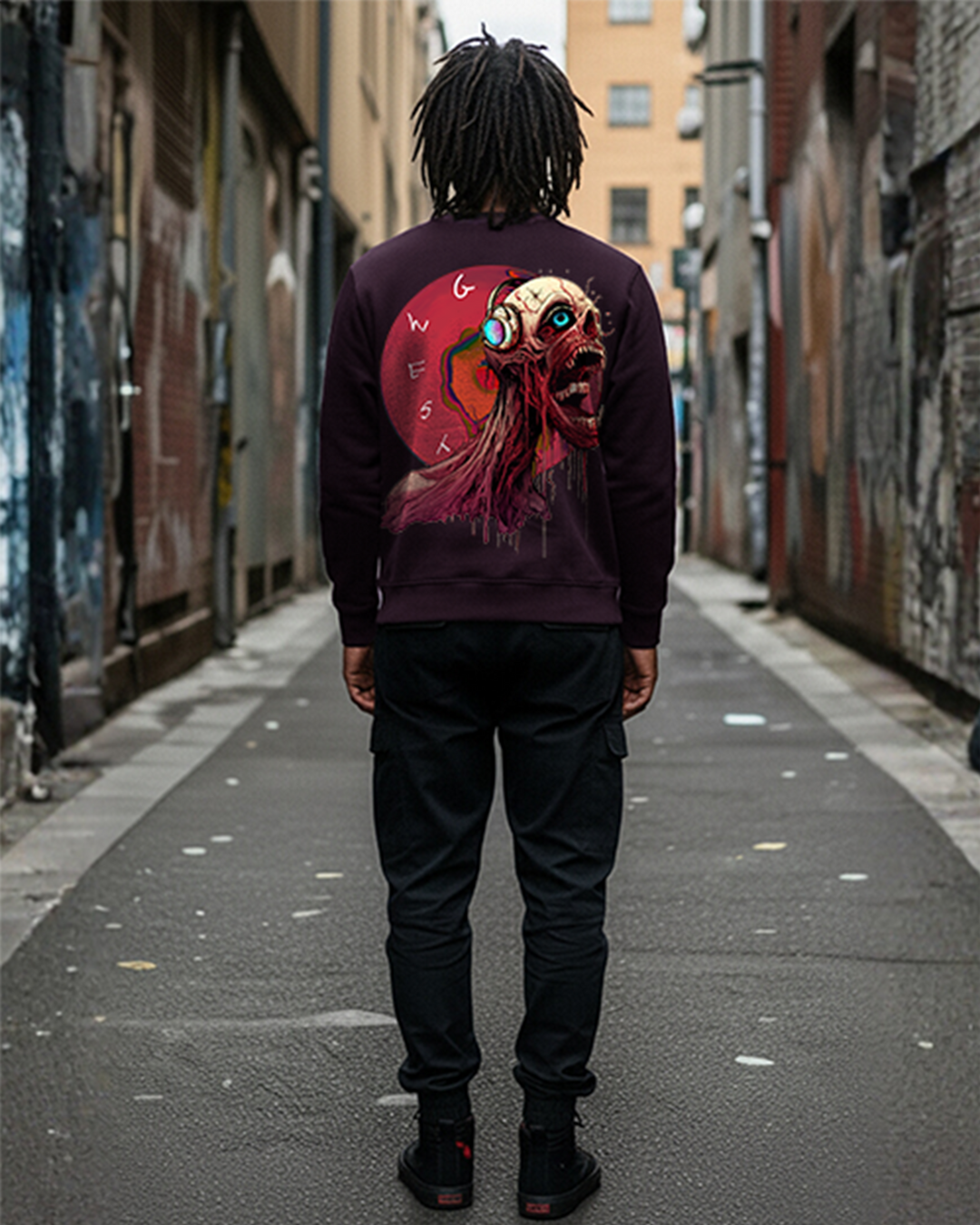 G-West G West Vinyl Zombie Heavy Premium Crewneck Mens