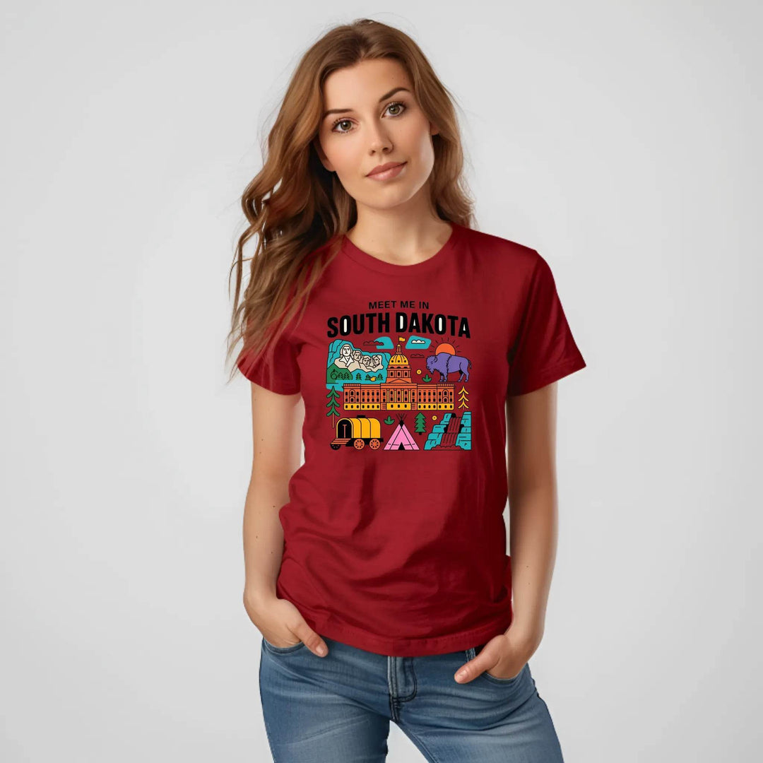 Meet Me in South Dakota T-Shirt – Retro Travel Graphic Tee