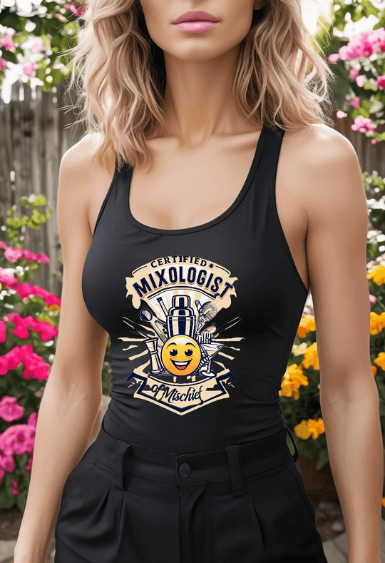 Mixologist of Mischief Womens Racer Back Tank Top
