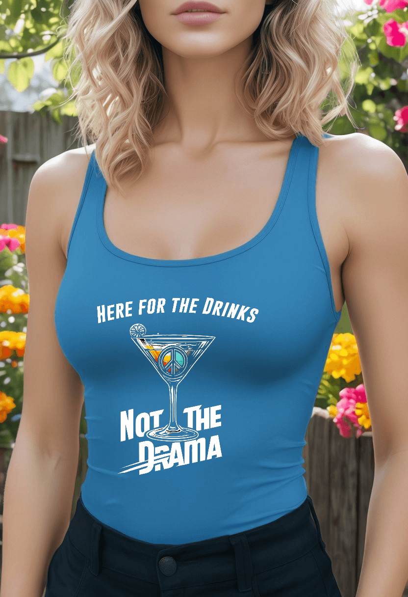No Drama Womens Flowy Racer Back Tank Top