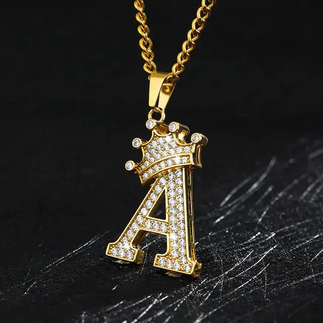 Zircon Alphabet Necklace - Personalized Pendant