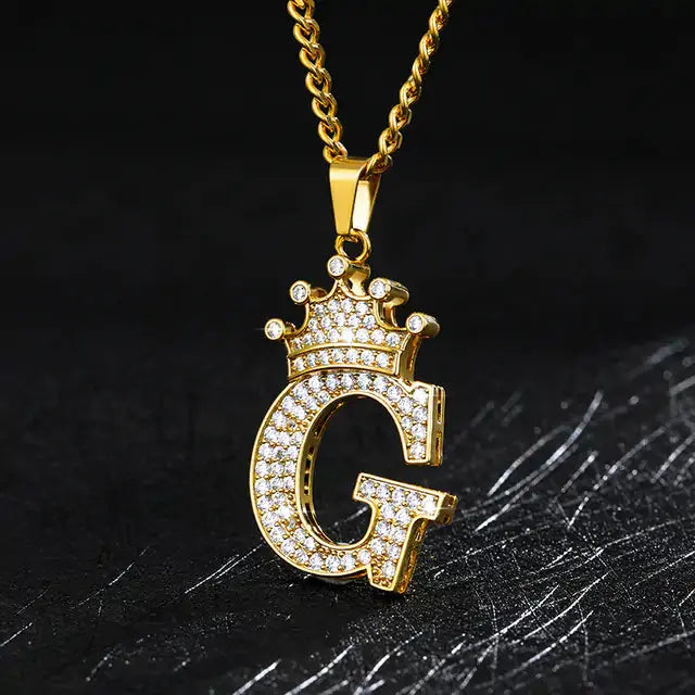 Zircon Alphabet Necklace - Personalized Pendant