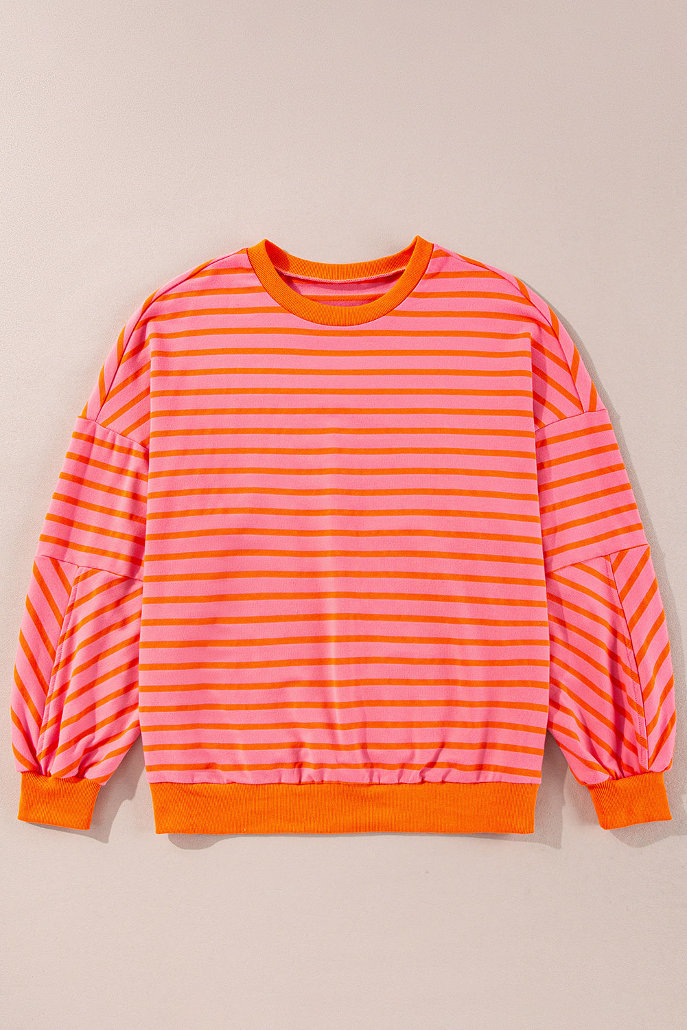 Stripe Drop Shoulder Crewneck Sweatshirt