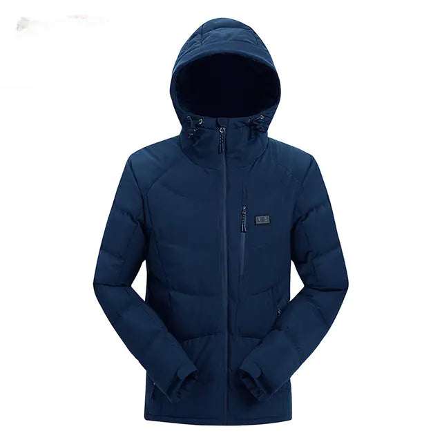 Boys Men Winter Outdoor USB Infrared Heating Hooded Jacket - # BOAA13510010