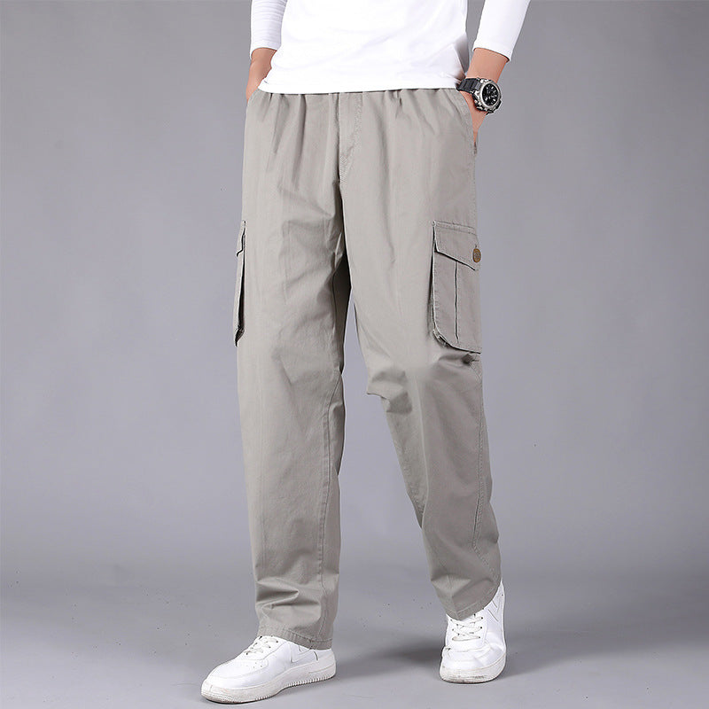 Men's Pants Korean Style Loose Straight Leg Cargo Pocket