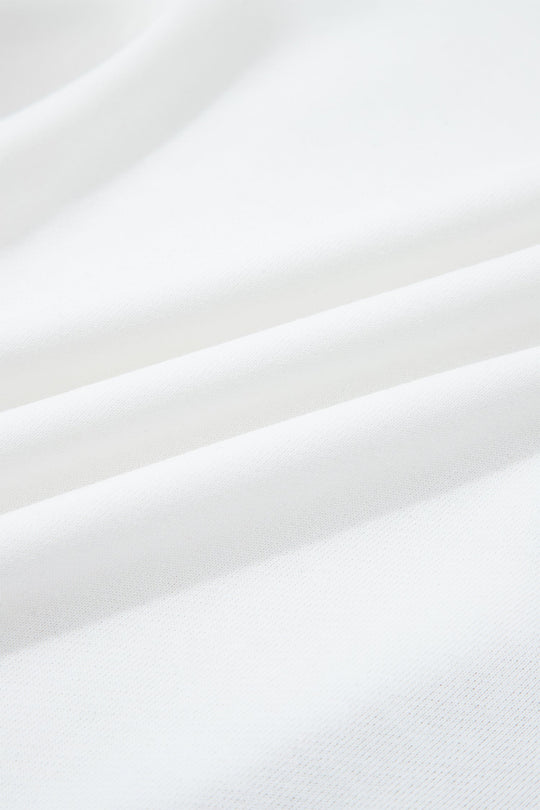 Chenille Varsity Stripe V-Neck Puff Sleeve Sweatshirt