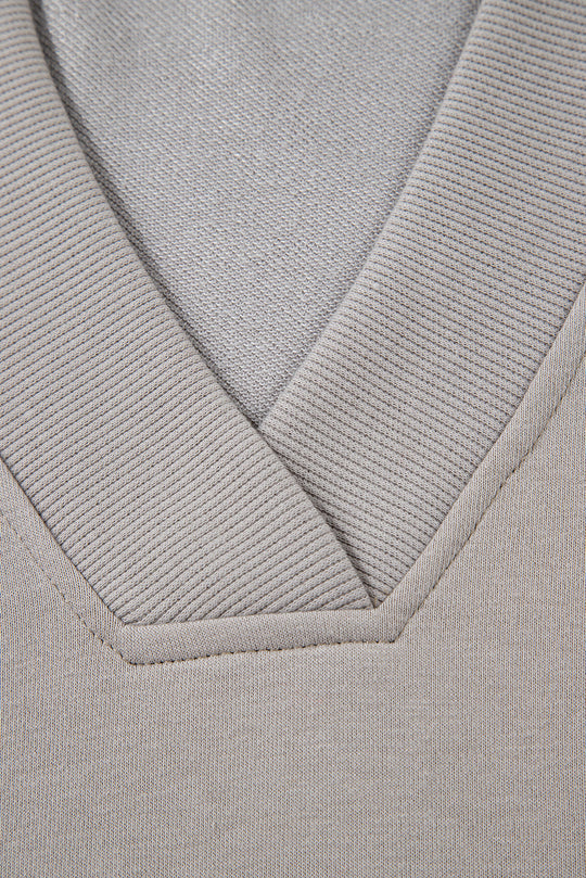 Western Aztec Embroidered Sleeve V-Neck Sweatshirt