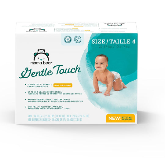 Amazon Brand - Mama Bear Gentle Touch Diapers, Size 5, 132 Count (4 packs of 33)