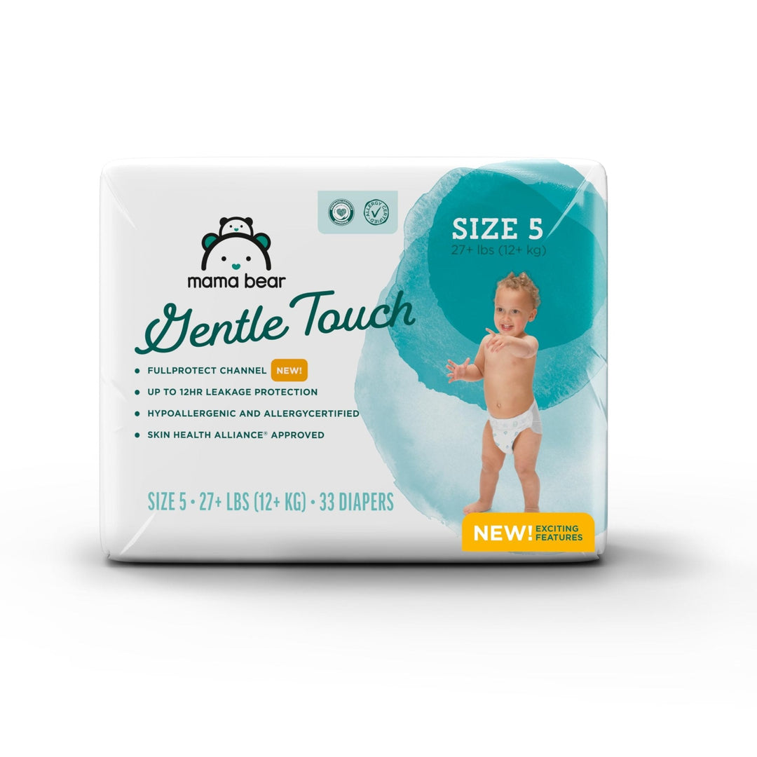 Amazon Brand - Mama Bear Gentle Touch Diapers, Size 5, 132 Count (4 packs of 33)