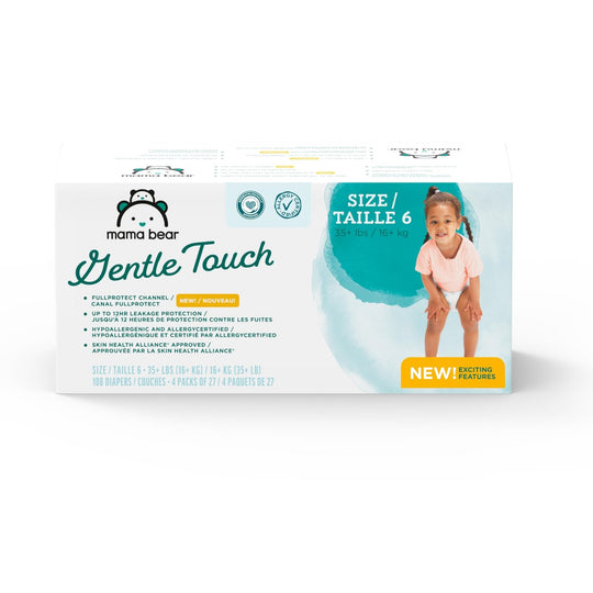 Amazon Brand - Mama Bear Gentle Touch Diapers, Size 5, 132 Count (4 packs of 33)