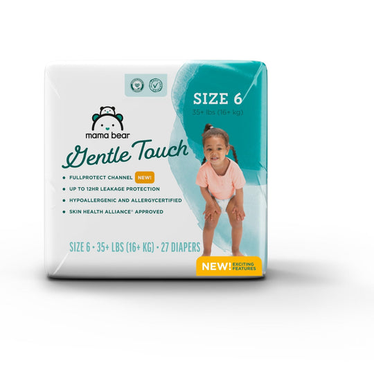Amazon Brand - Mama Bear Gentle Touch Diapers, Size 5, 132 Count (4 packs of 33)