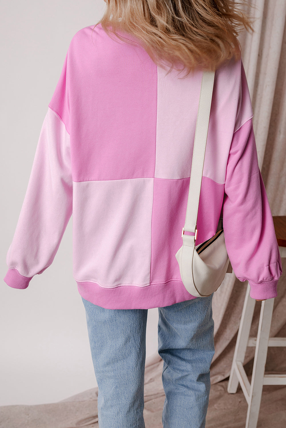 Colorblock Crewneck Henley Sweatshirt