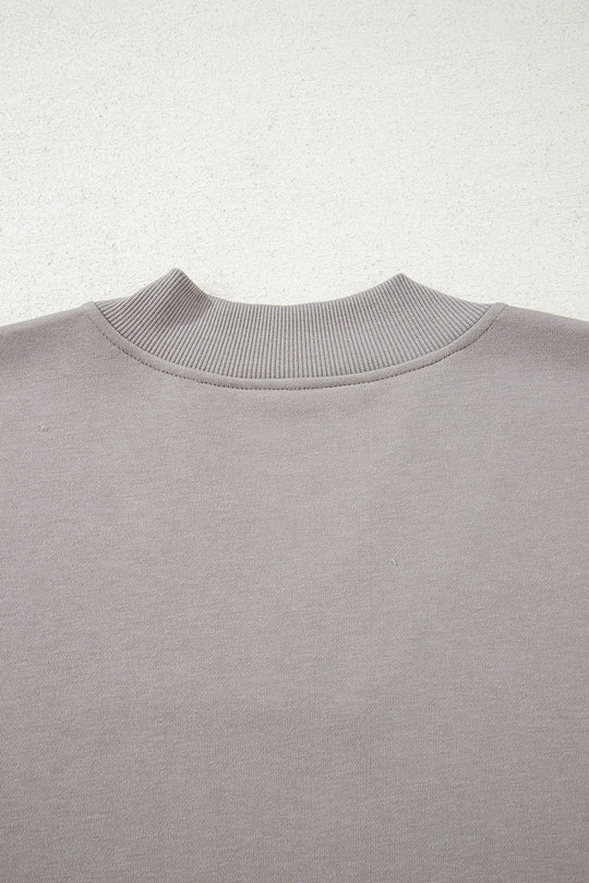 Western Aztec Embroidered Sleeve V-Neck Sweatshirt