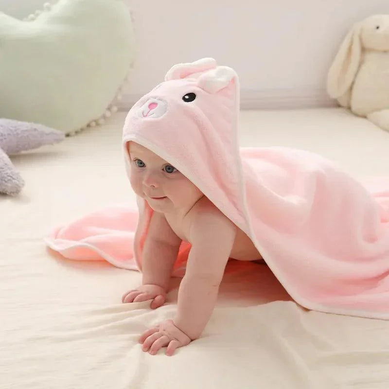Baby Hooded Bath Towels Cartoon Animal Newborn Soft Towel Blanket Toddler Bathrobe Warm Sleeping Swaddle Wrap for Boys Girls