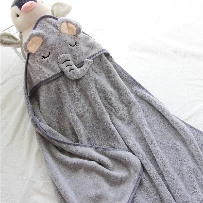 Baby Hooded Bath Towels Cartoon Animal Newborn Soft Towel Blanket Toddler Bathrobe Warm Sleeping Swaddle Wrap for Boys Girls