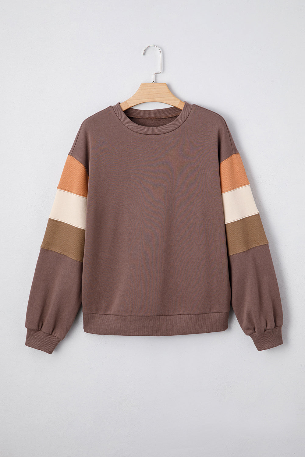 Colorblock Drop Shoulder Pullover Sweatshirt