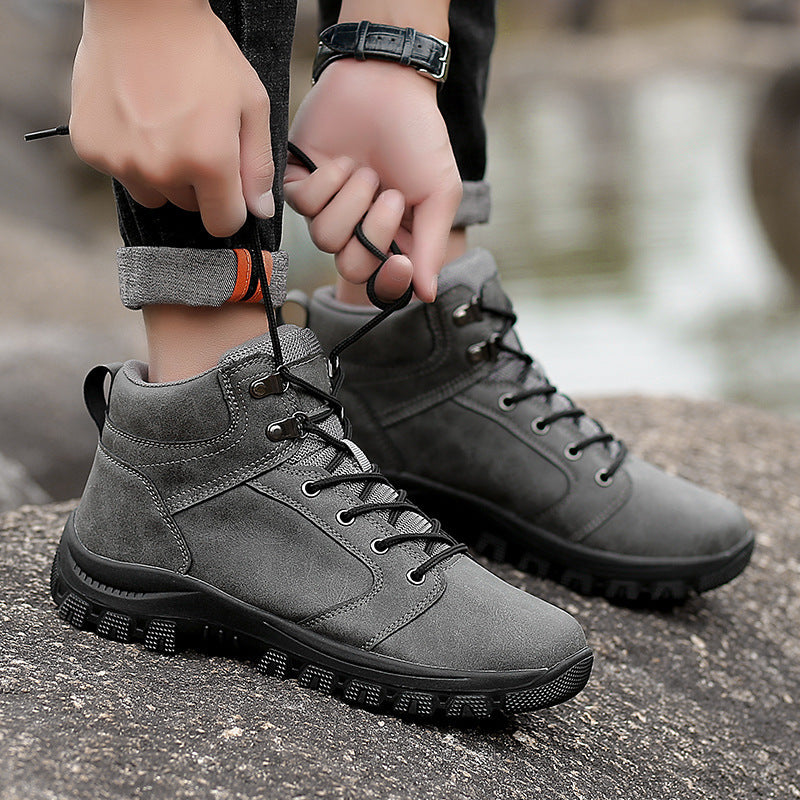 Men's High Top Shock-absorbing Non-slip Outdoor Sports Martin Boots