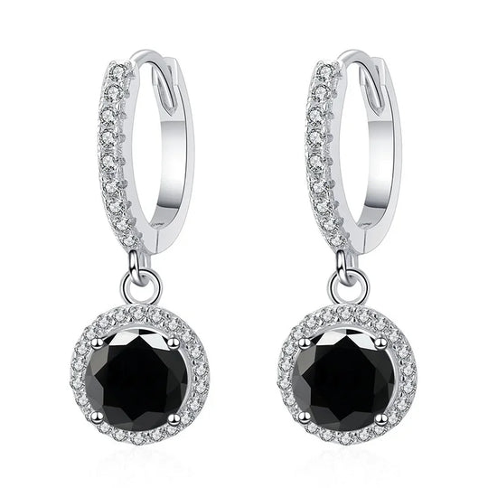 1Ct 6.5mm Blue Green Moissanite Drop Earrings For Women S925 Sterling