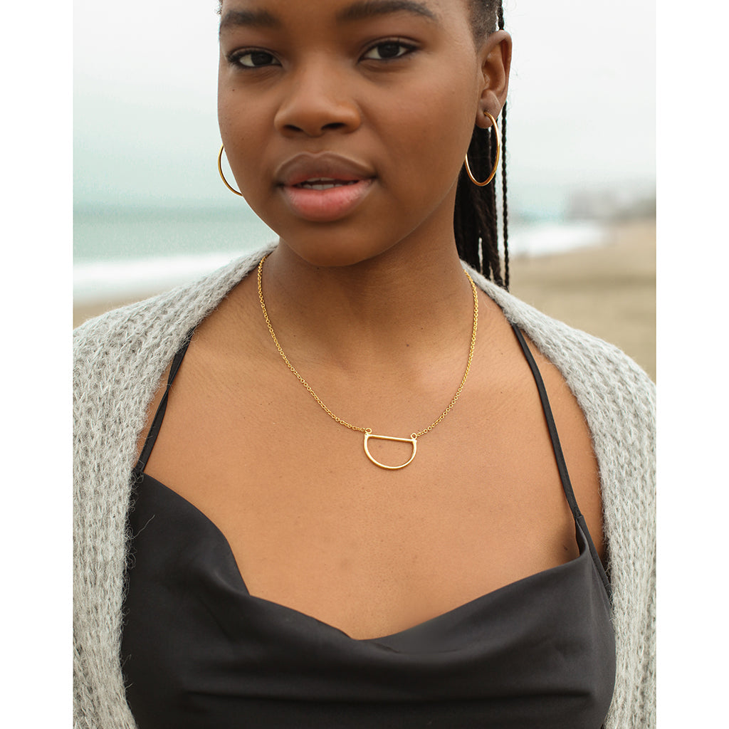 Recycled Bombshell Gold Plated Hoop Earrings - Handcrafted, Two Sizes