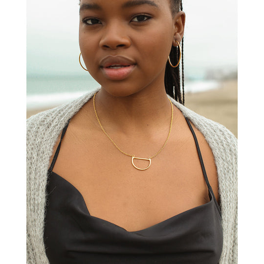 Recycled Bombshell Gold Plated Hoop Earrings - Handcrafted, Two Sizes