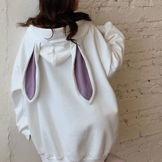 Bunny Ear Women's Hoodie - Cute Rabbit Long Sleeve Top