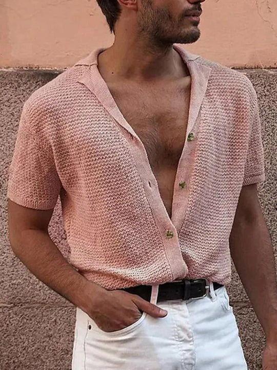 Men's Full Size Button Down Short Sleeve Shirt Plus Size