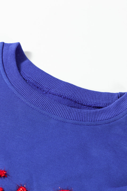 GAME DAY Tinsel Drop Shoulder Sweatshirt