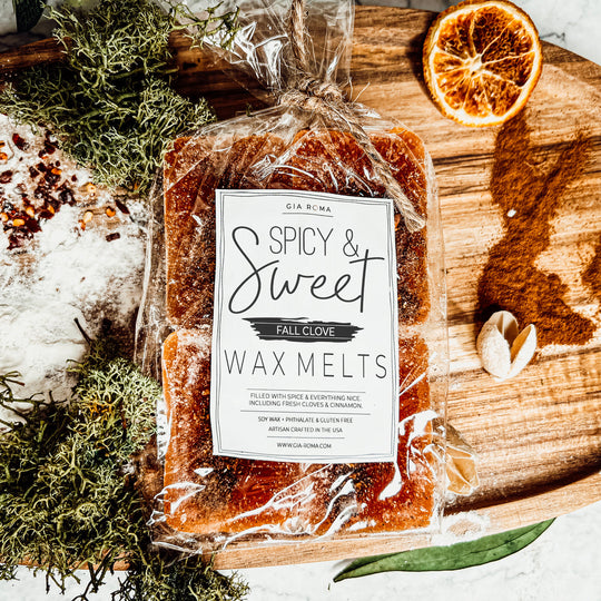 Fall Clove XL Natural Wax Melts 4 Cubes Spicy Cinnamon Clove Autumn Scent