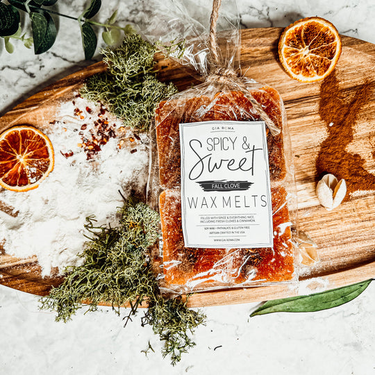 Fall Clove XL Natural Wax Melts 4 Cubes Spicy Cinnamon Clove Autumn Scent