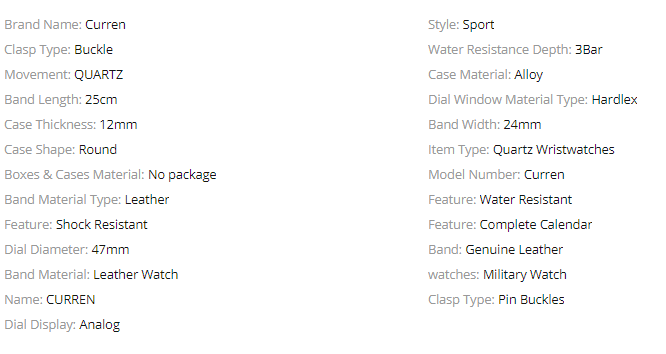 47mm Chronograph Leather Watch With Date Brown Strap