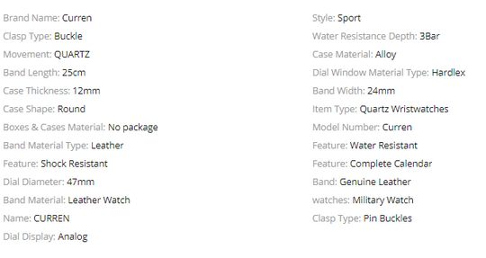 47mm Chronograph Leather Watch With Date Brown Strap