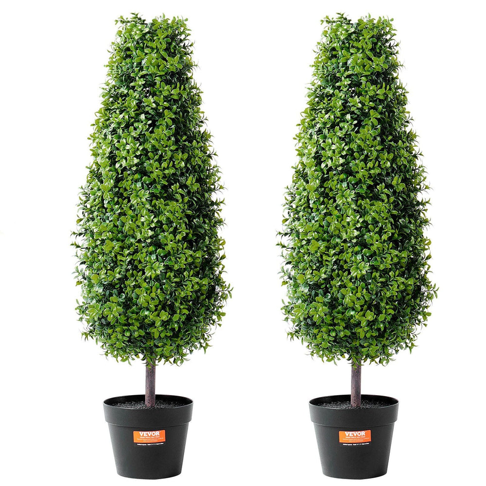 2 Pack 3' Artificial Boxwood Topiary Tree Faux Plant UV Decor In/Outdoor