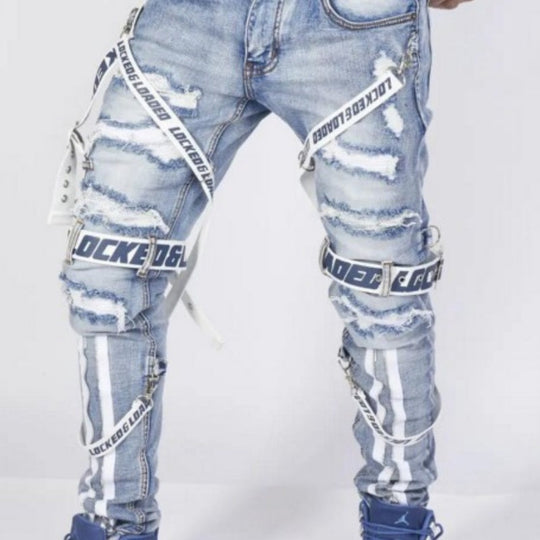 White High-end Denim Men's Pants
