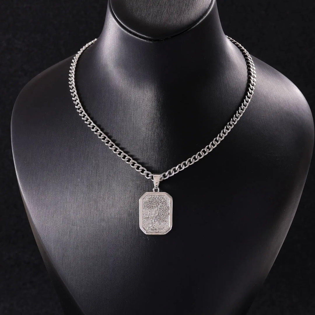 Artistic Retro Tree Of Life Relief Hip Hop Necklace