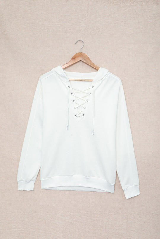 Lace Up Long Sleeve Hoodie