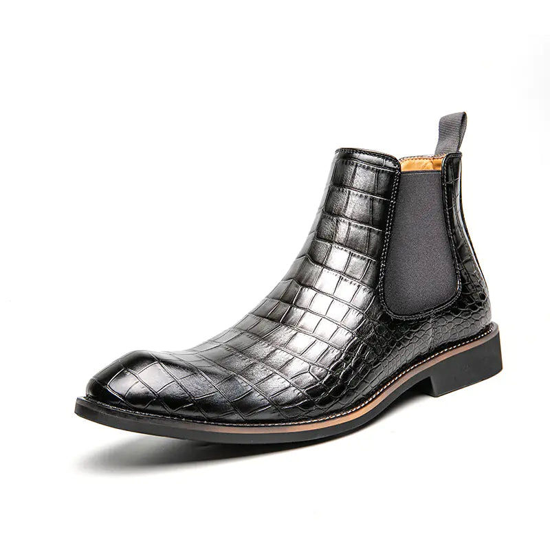 Men's Fashion Chelsea Boots - High-Top Leather Ankle Boots