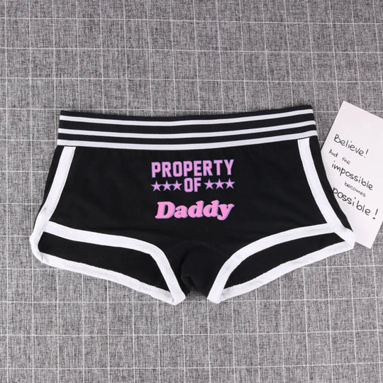 "PROPERTY OF DADDY" BoyShort - Cute Cotton Women's Underwear
