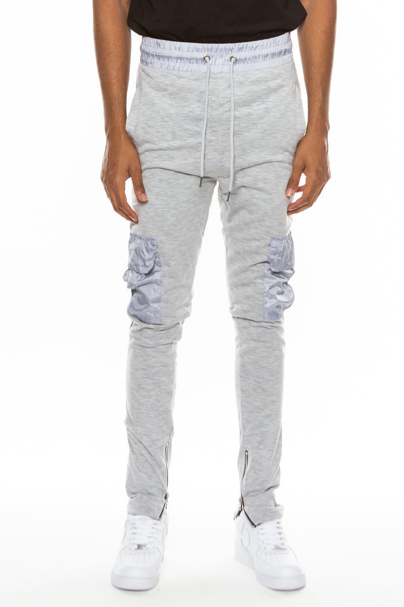 Heathered Cotton Blend Joggers J114