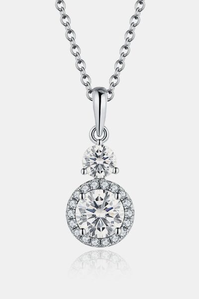 1 Carat Moissanite 925 Sterling Silver Pendant Necklace