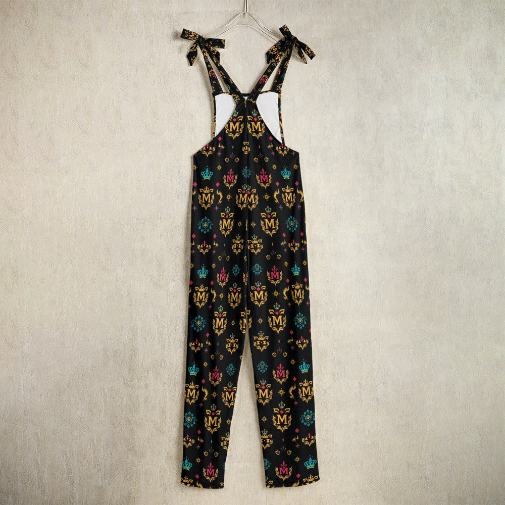 Munsieur Designer Women's Jumpsuit with Gold Print