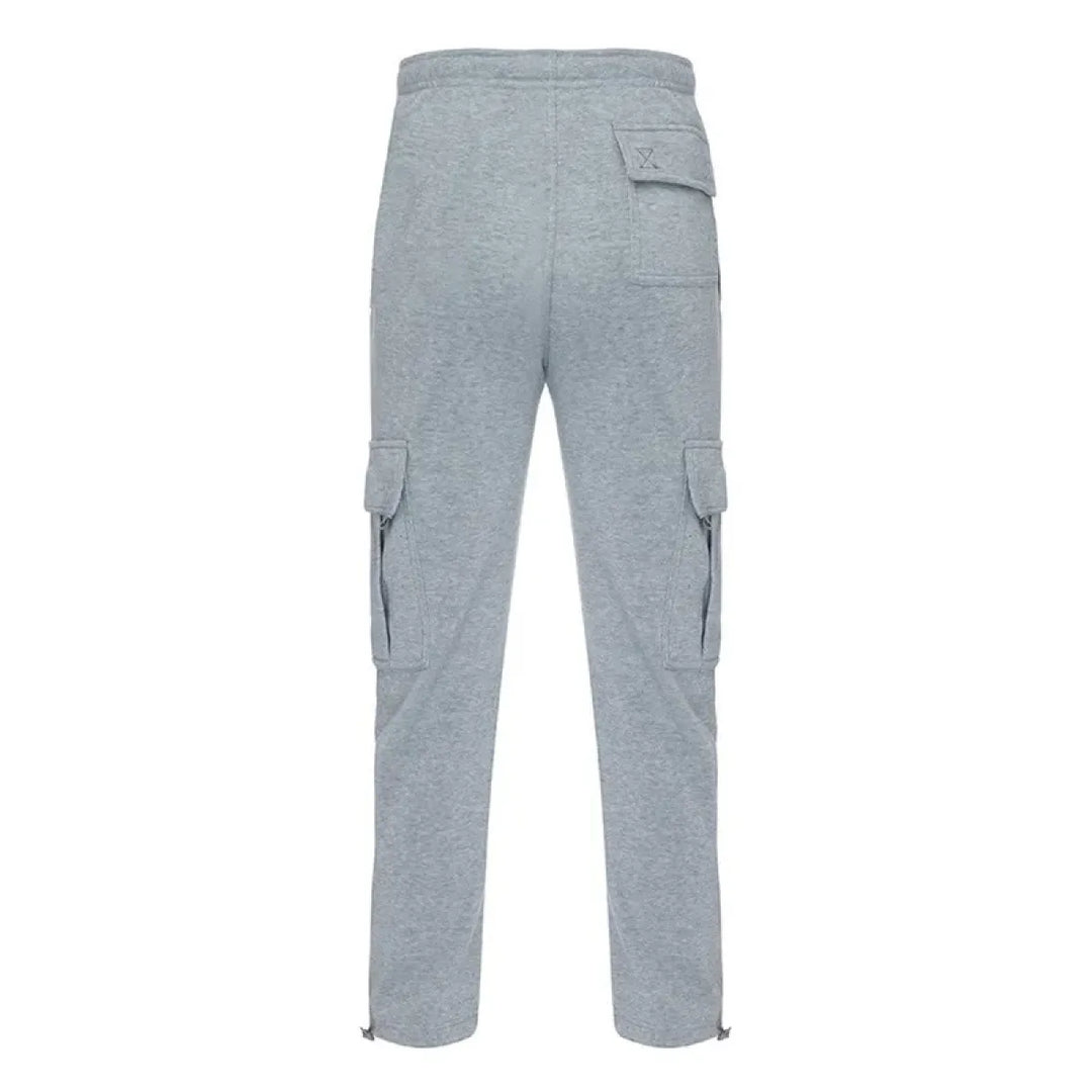 Men's Drawstring Cargo Pants – Loose Fit Wide-Leg Sweatpants