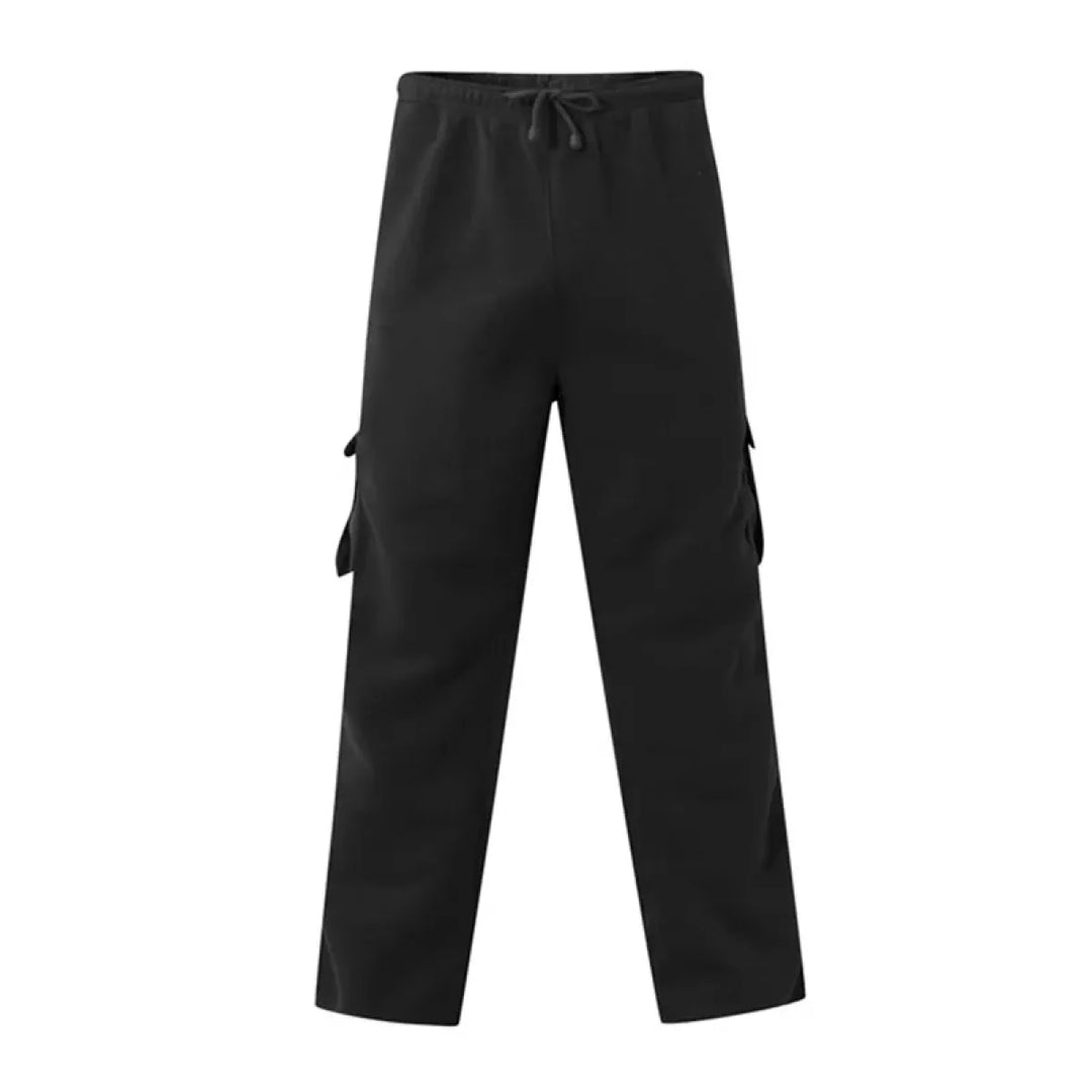 Men's Drawstring Cargo Pants – Loose Fit Wide-Leg Sweatpants