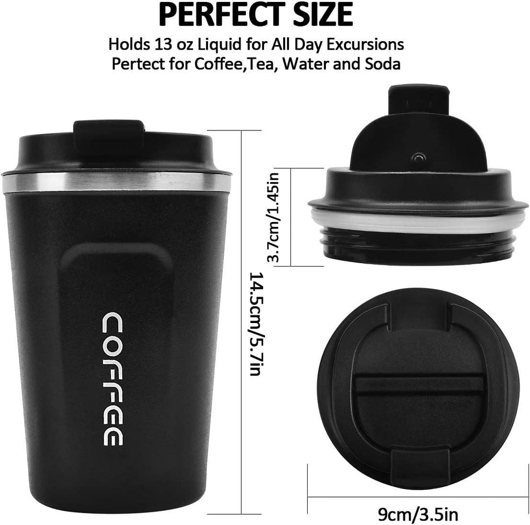 12 oz Stainless Steel Vacuum Insulated Tumbler - Coffee Travel Mug Spill Proof with Lid - T hermos Cup for Keep Hot/Ice Coffee; Tea and Beer