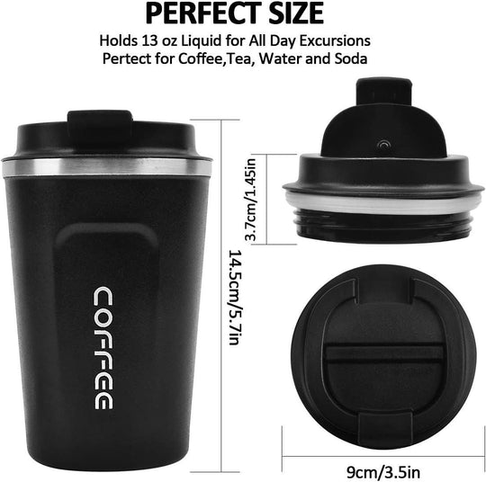 12 oz Stainless Steel Vacuum Insulated Tumbler - Coffee Travel Mug Spill Proof with Lid - T hermos Cup for Keep Hot/Ice Coffee; Tea and Beer